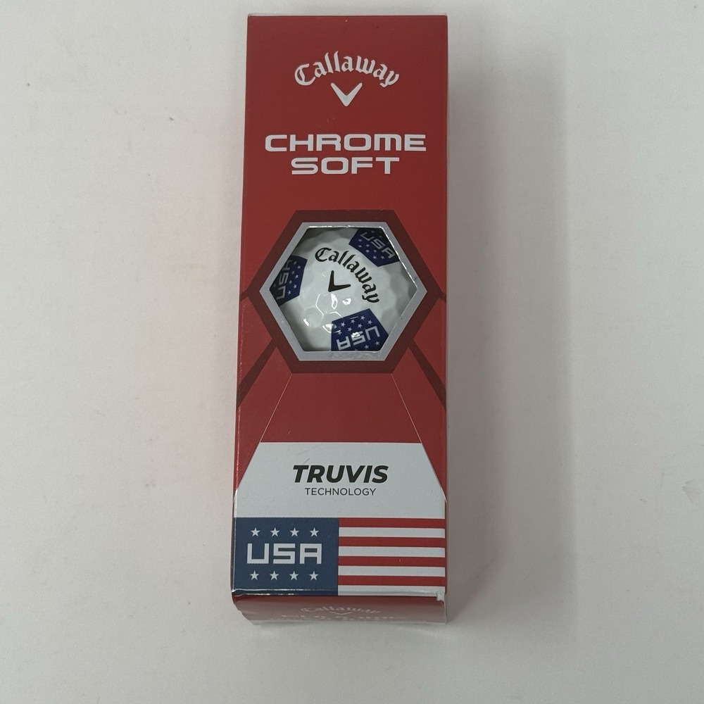 NIB Callaway Chrome Soft TRUVIS Golf Balls NEW SLEEVE (3 Golf Balls) USA